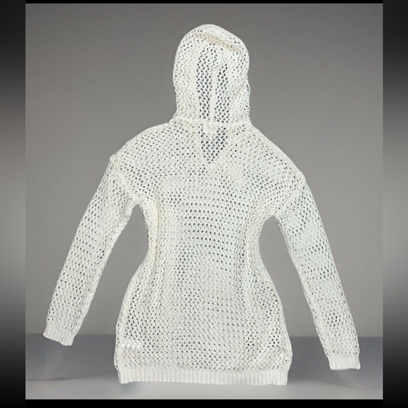 Nicole Miller Artelier Crochet Swimsuit Cover-Up Sexy Sweater Dress White‎ Large - Picture 4 of 14